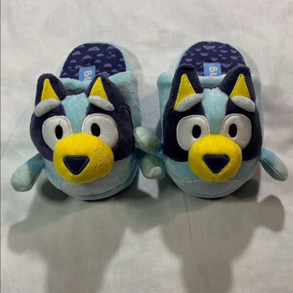 Bluey Character Plush Slippers Cozy House Shoes Blue Yellow Kids L/XL